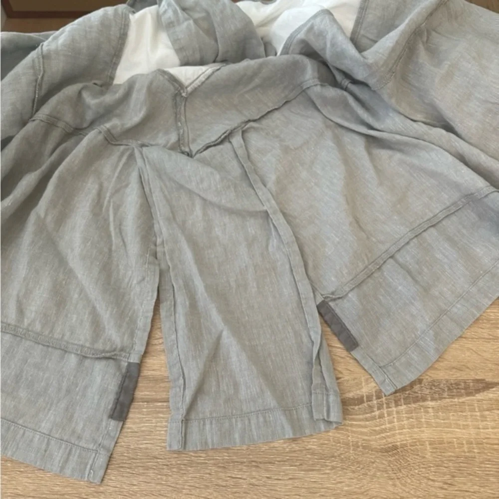 Pottery Barn‎ Queen Grand Lit Cotton Linen Blend Gray Bedskirt